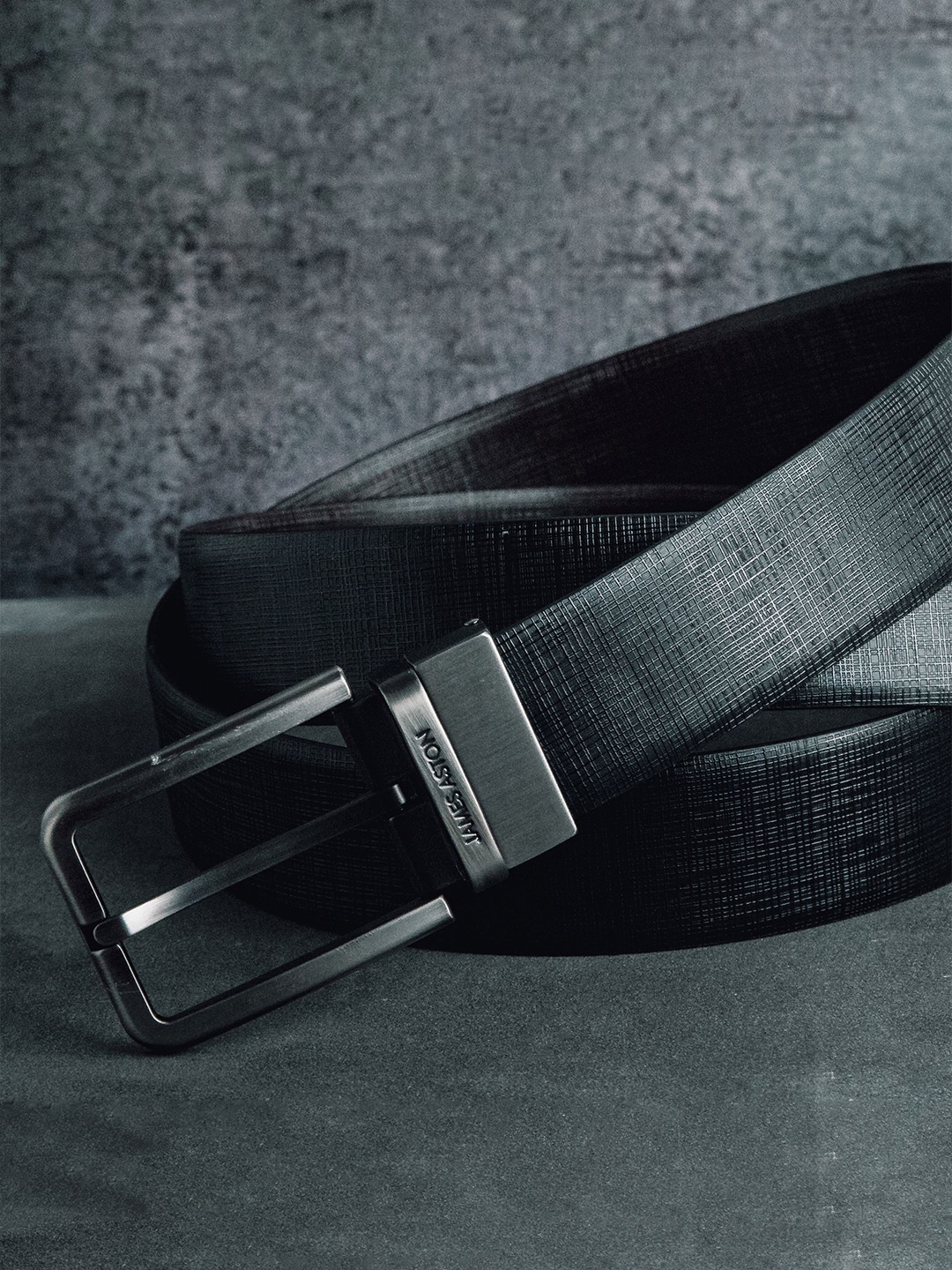 

James Aston James Aston Mallado - Men Spanish Leather Reversible Belt 35 mm, Black