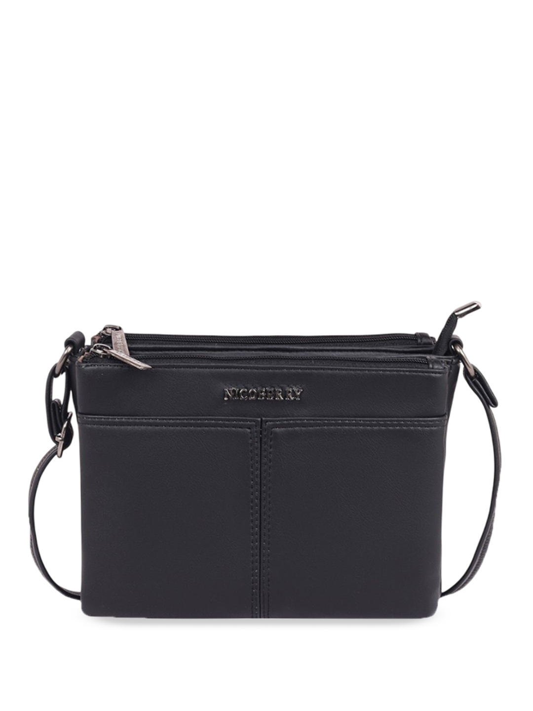 

Nicoberry Women Textured Structured Sling Bag, Black