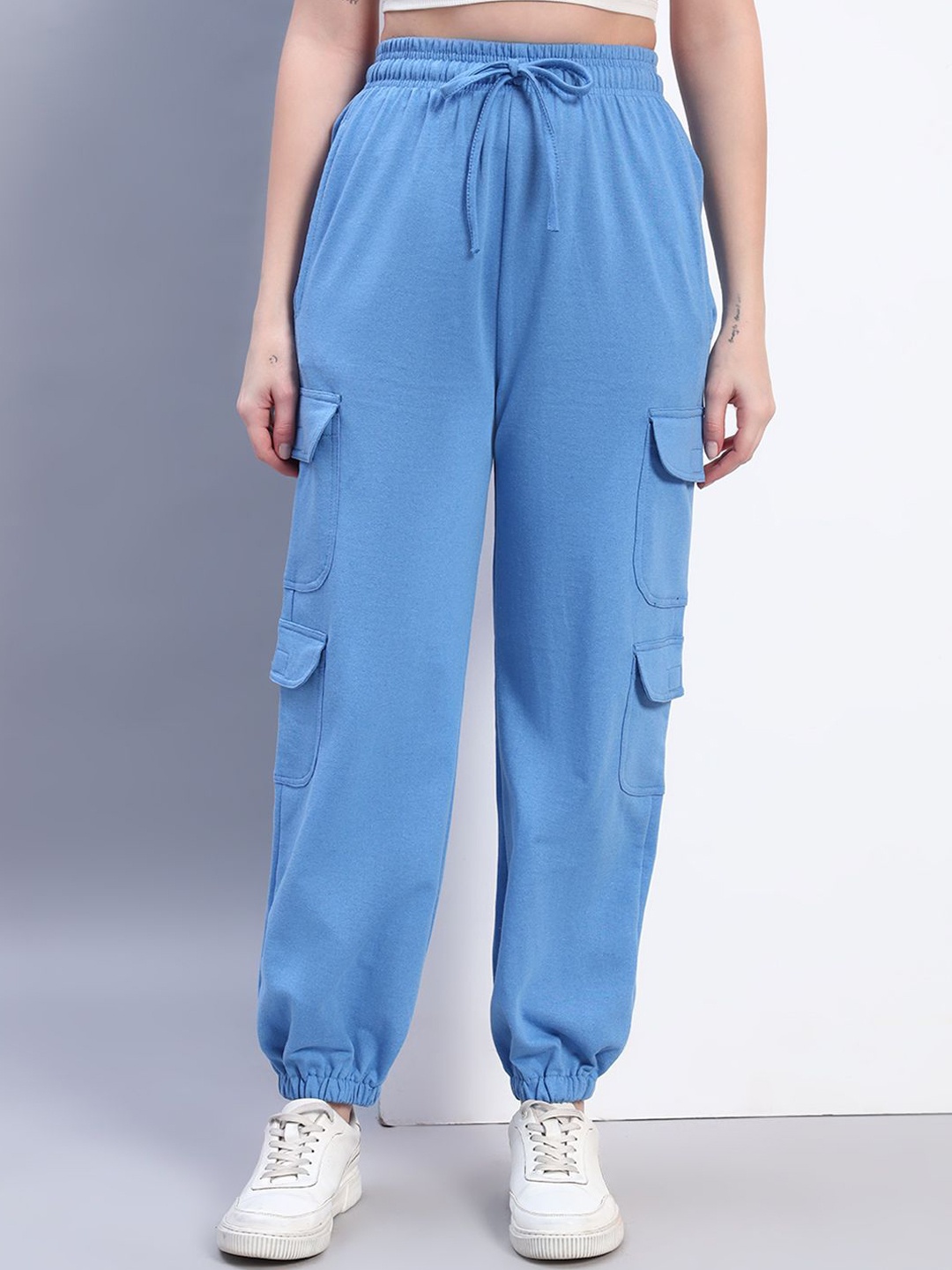 

Q-rious Women Loose Fit Joggers Trousers, Blue