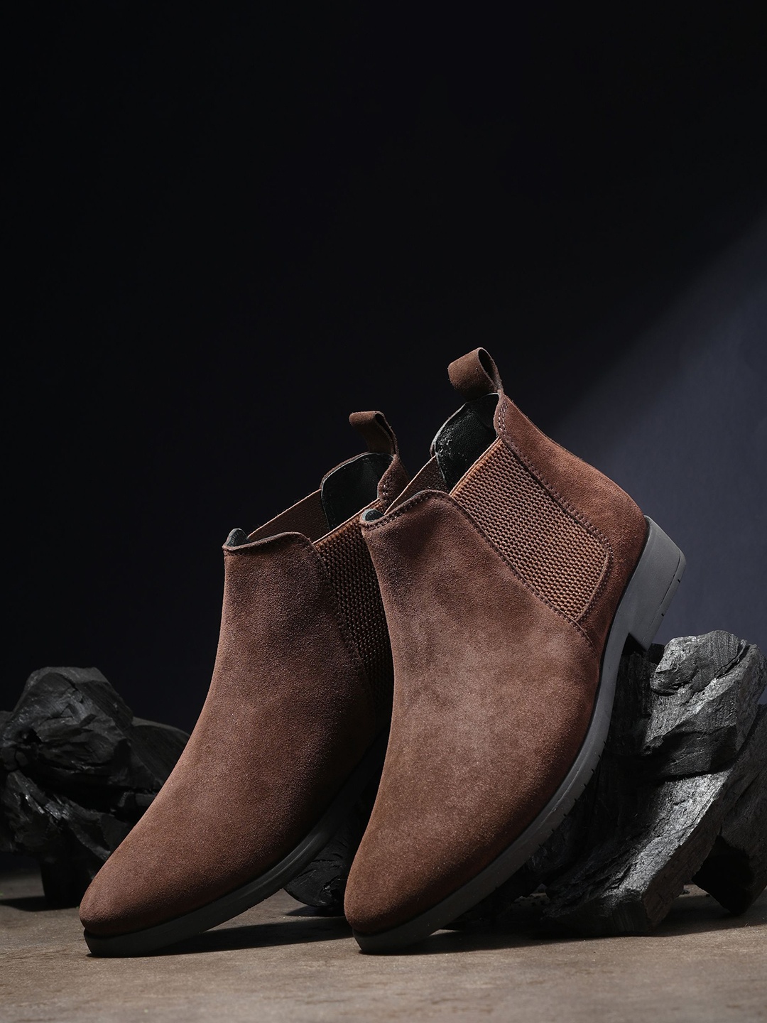 

GALEX Men Leather Chelsea Boots, Brown