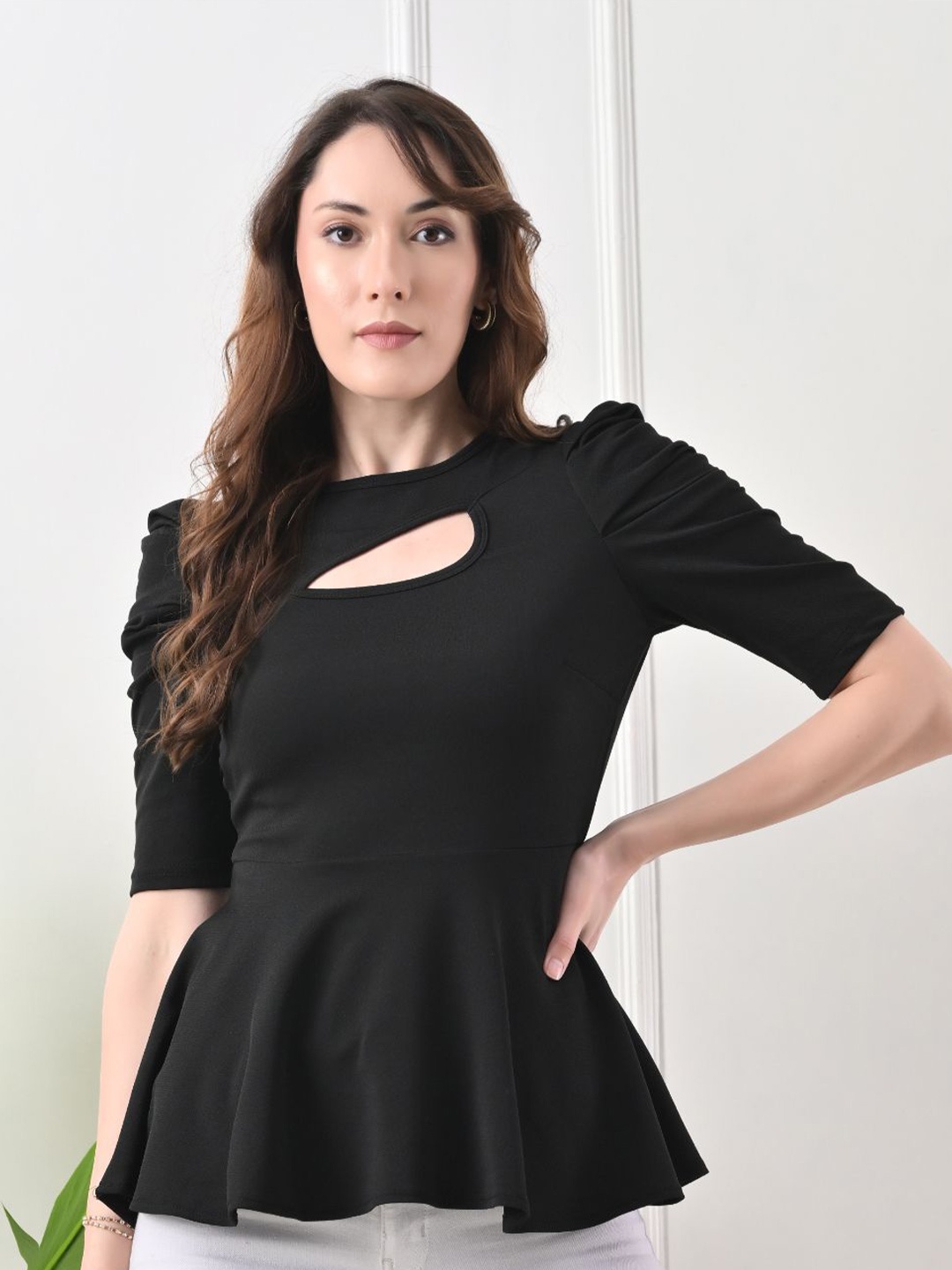 

IUGA Peplum Top, Black