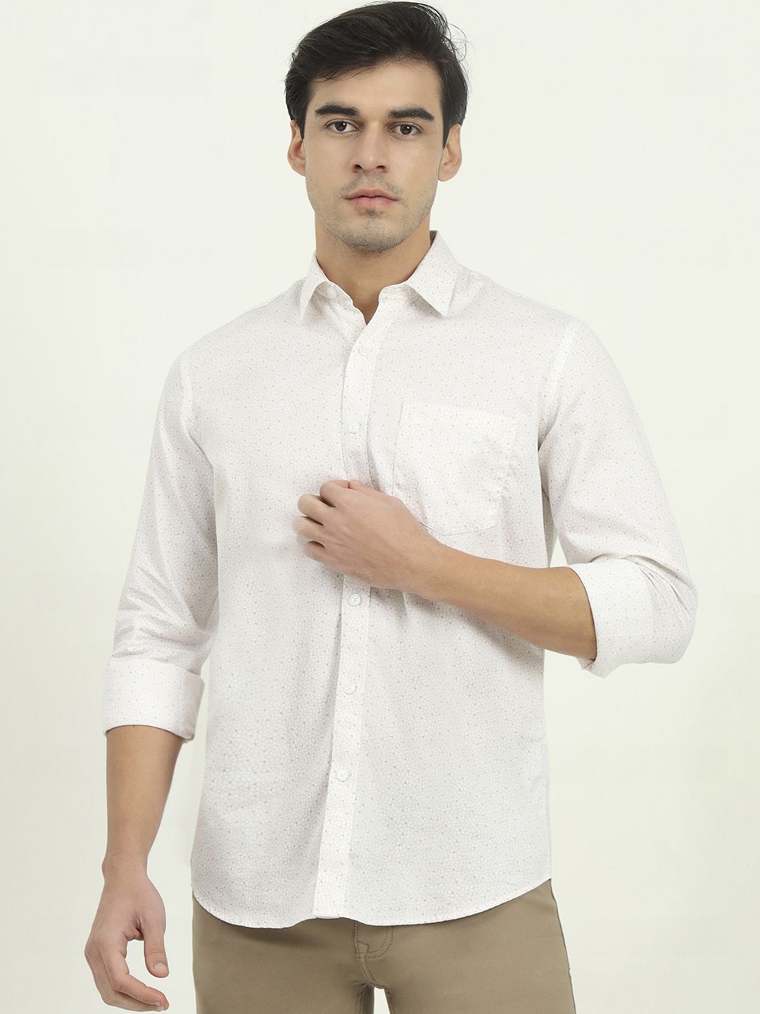 

JADE BLUE Men Slim Fit Floral Opaque Printed Casual Shirt, Brown