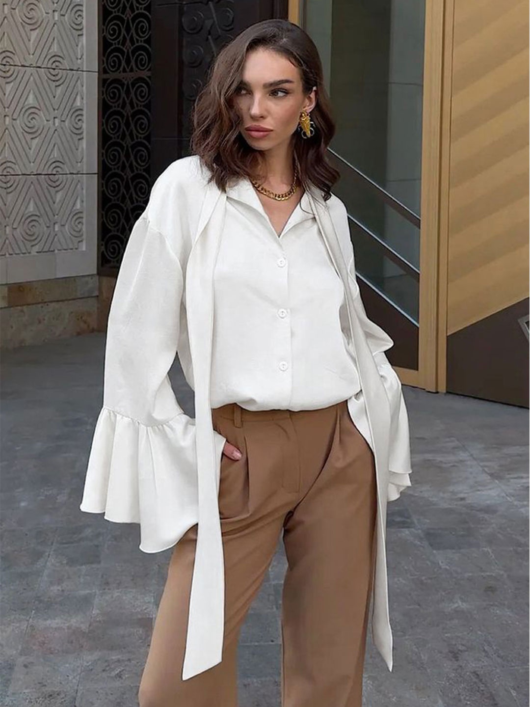 

LULU & SKY Women Opaque Casual Shirt, Off white