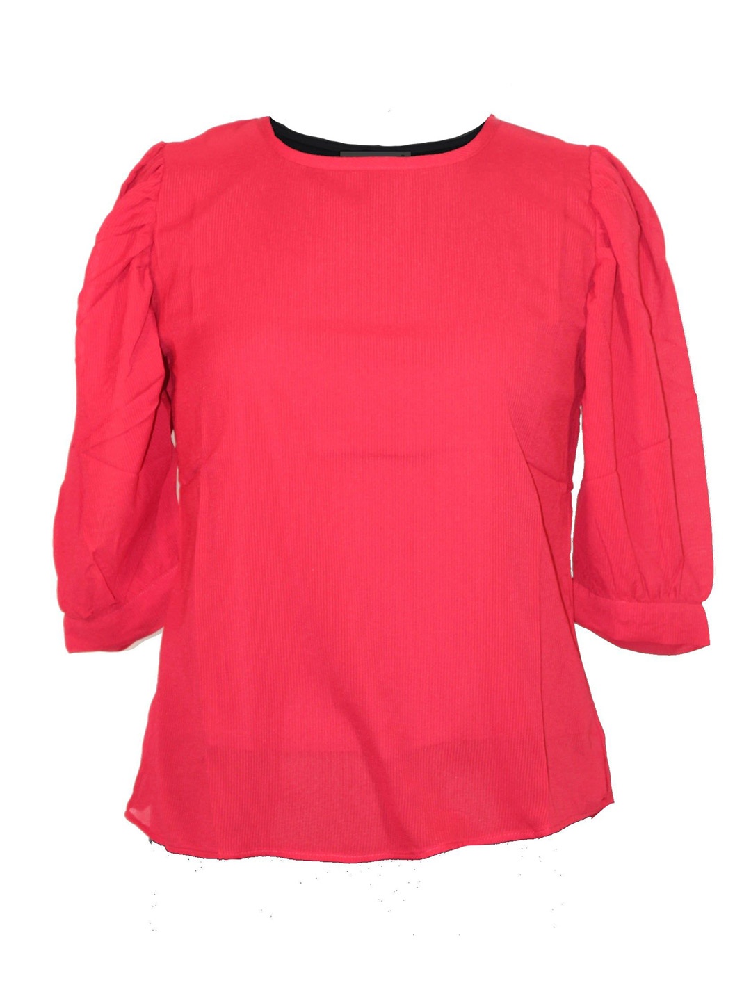 

Errabelly Puff Sleeve Cotton Top, Red