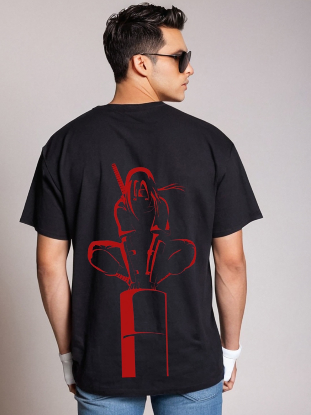 

Be Crazy Men Graphic Printed Round Neck Cotton Relaxed Fit T-shirt, Black
