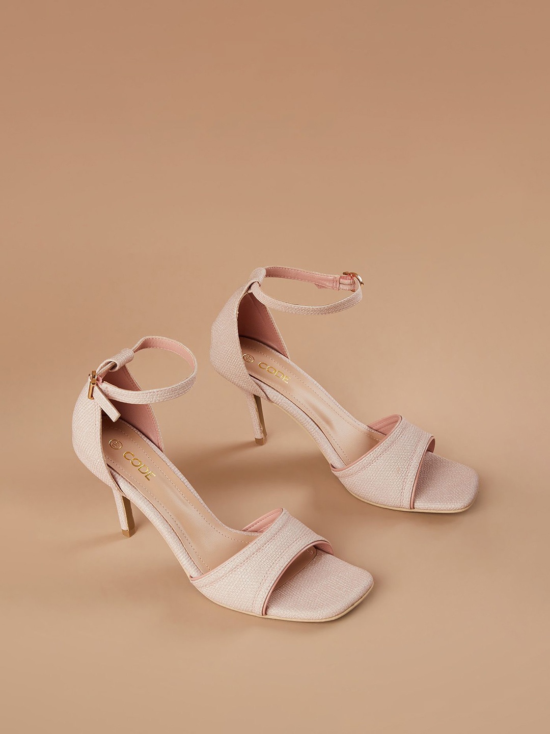 

CODE by Lifestyle Women Square Peep Toe Heels, Pink