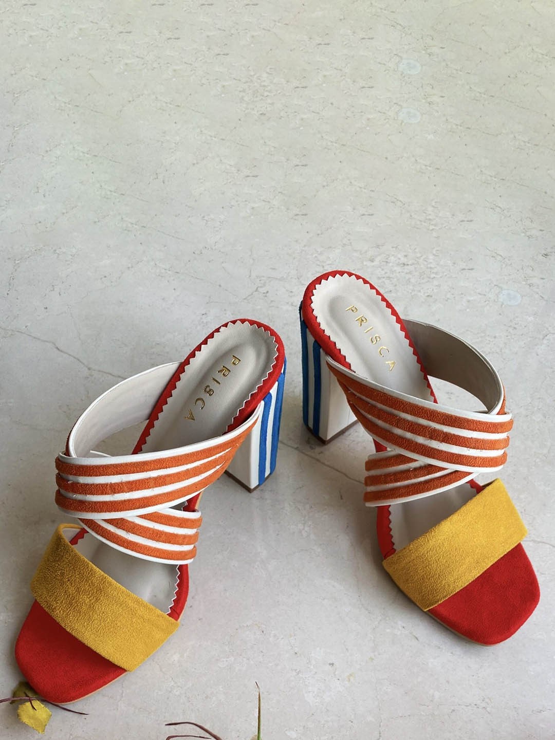 

House of Prisca Colourblocked Block Sandals, Multi