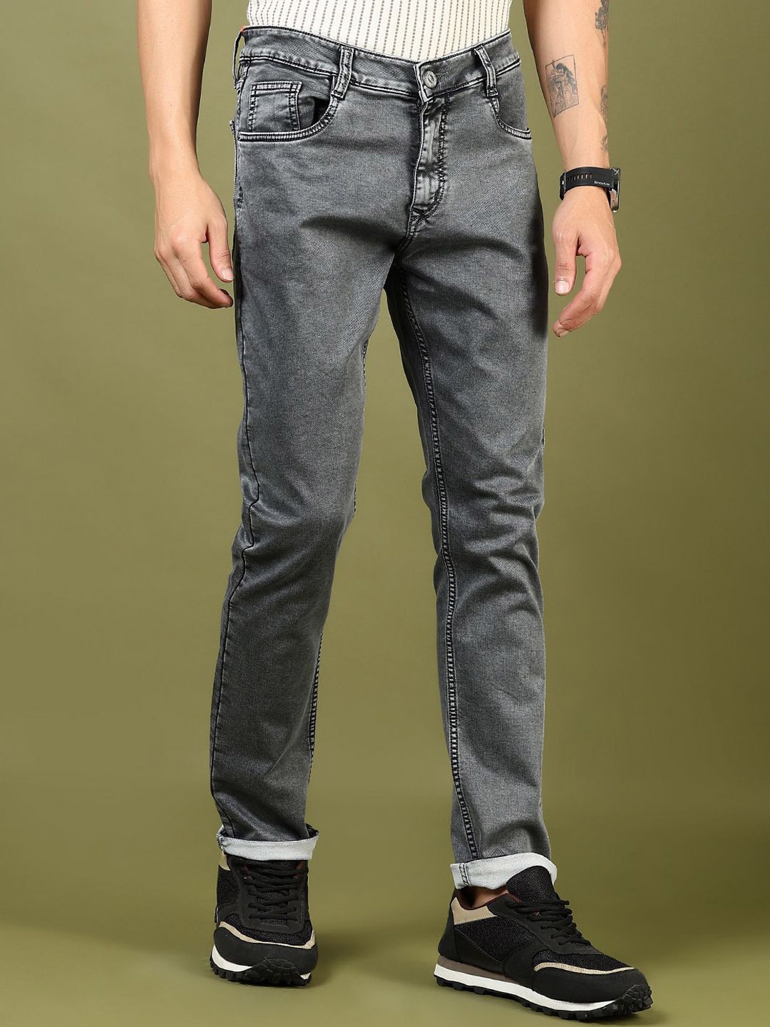 

V-Mart Men Light Fade Jeans, Grey