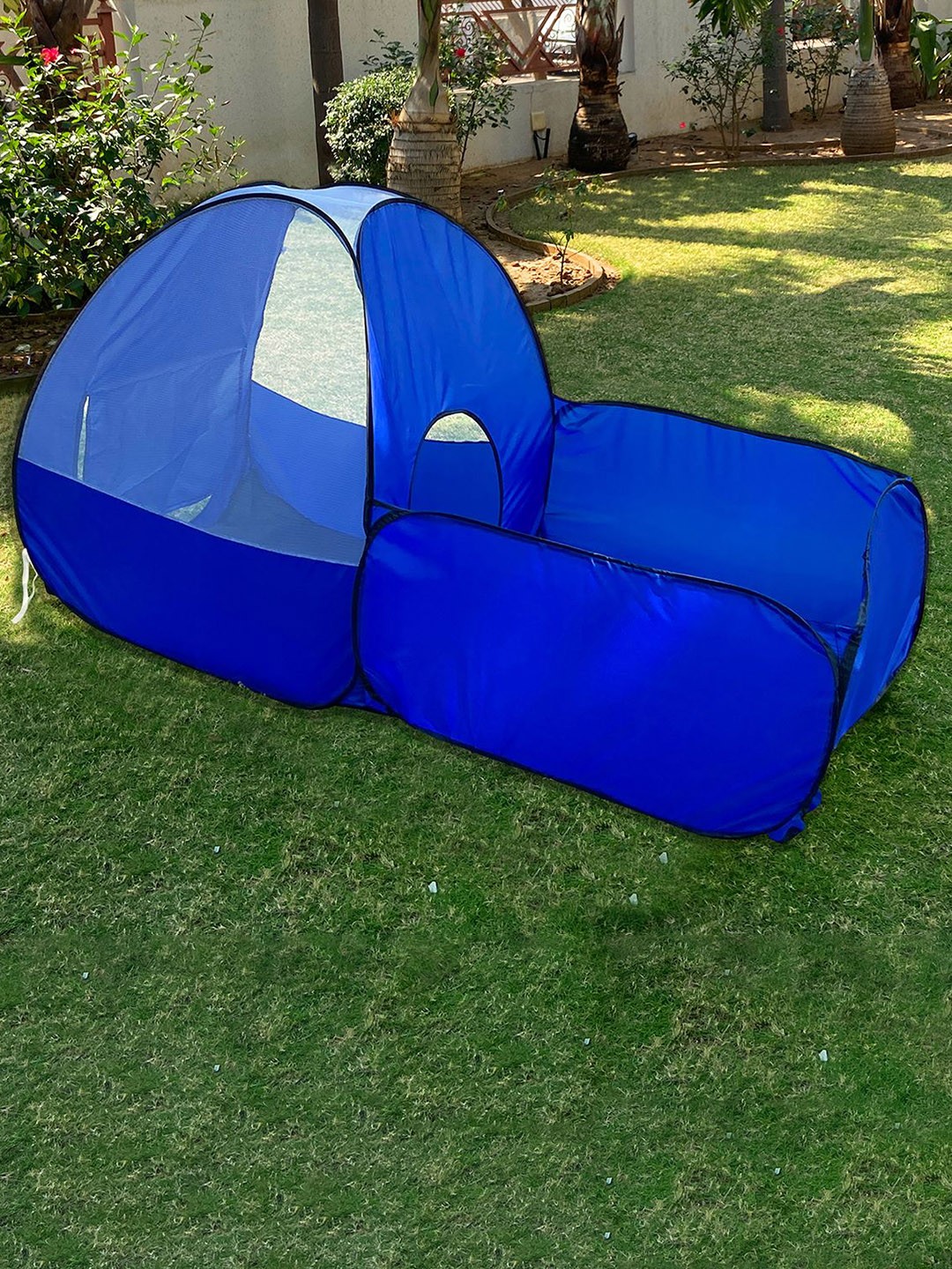 

Silver Shine Boys 2 In 1 Combo Foldable Tent House Activity Indoor Outdoor 2 To 8 Years, Blue