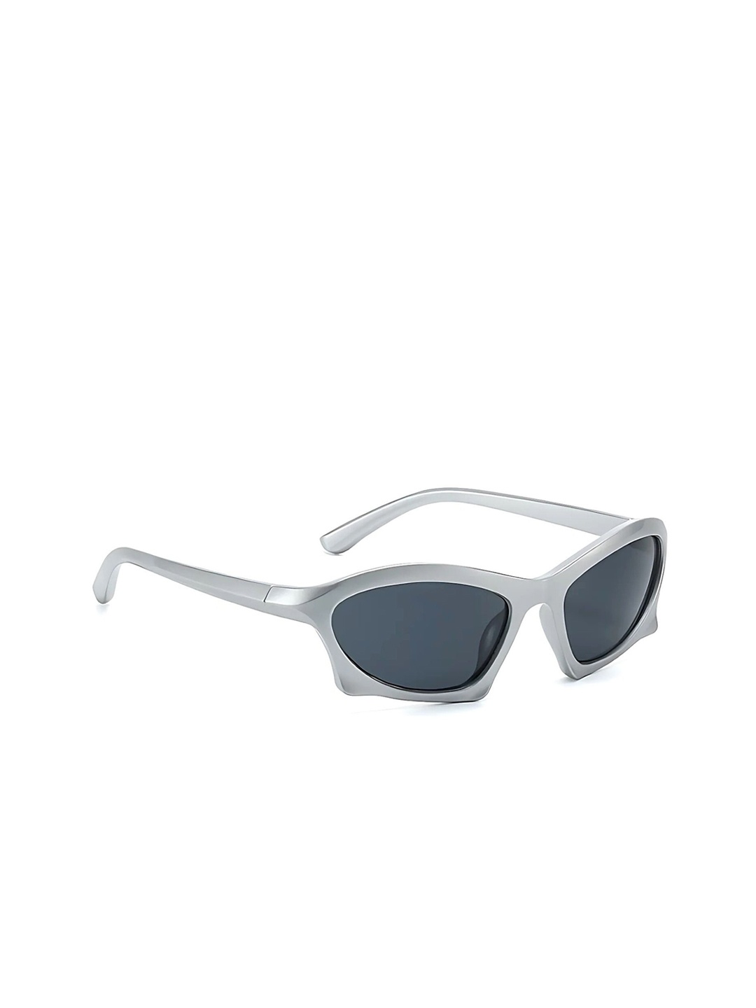 

4Flaunt Unisex Sports Sunglasses with UV Protected Lens, Silver
