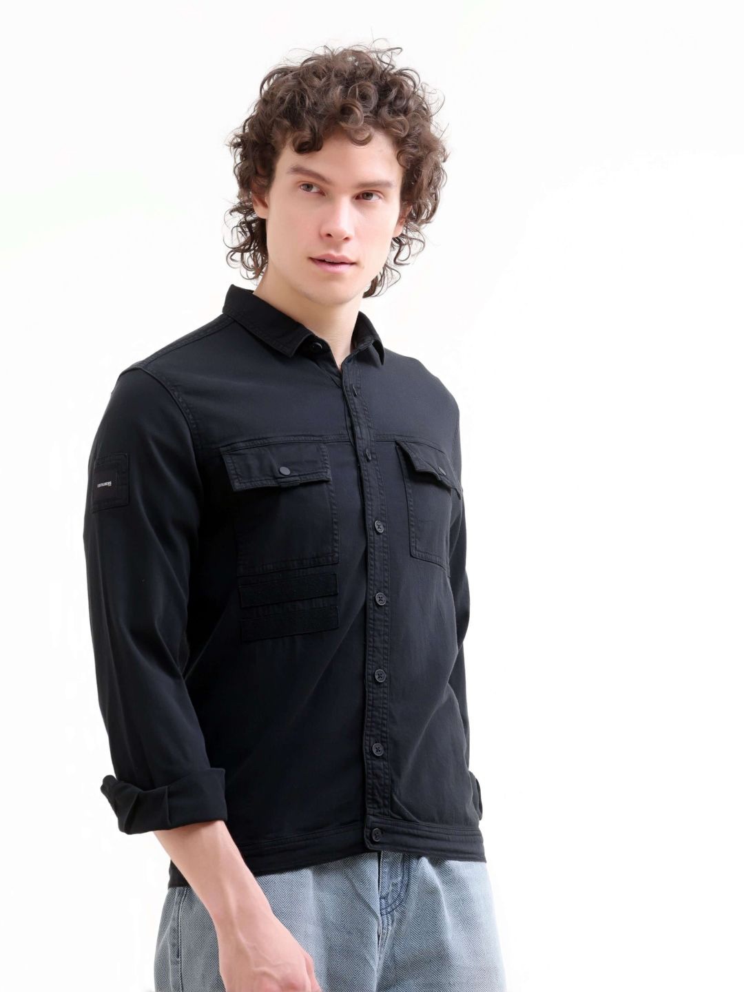 

Estilocus Men Standard Opaque Casual Shirt, Black