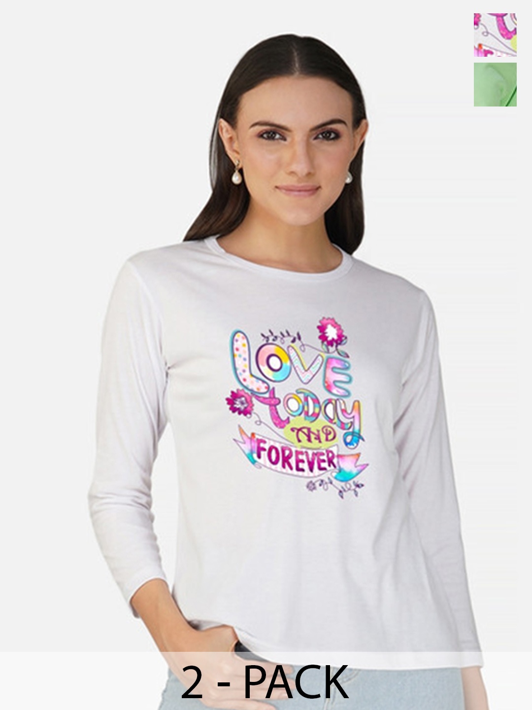 

Metronaut Women 2 Printed Bio Finish T-shirt, White