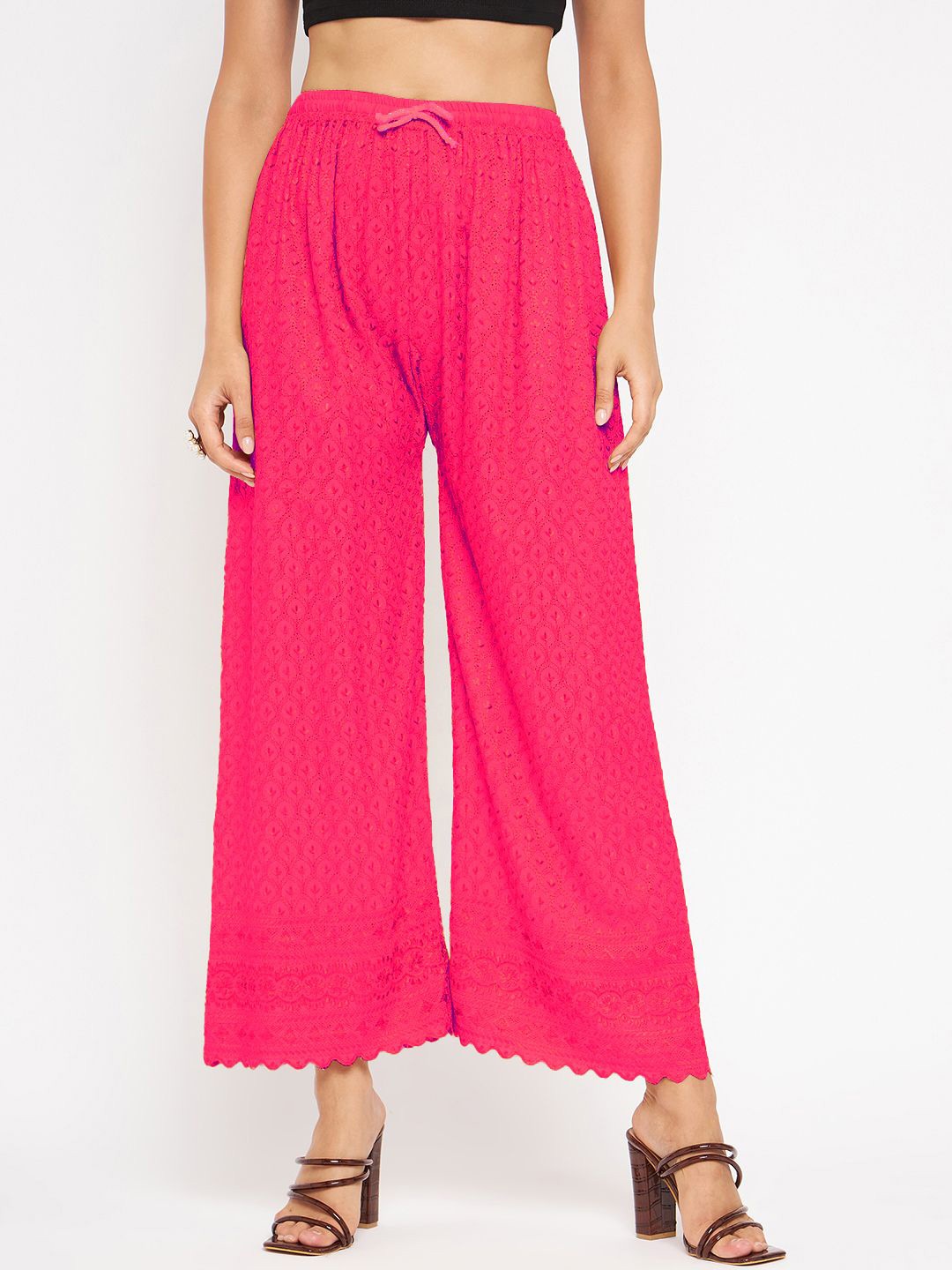 

Castle Lifestyle Women Hem Design Palazzos, Magenta