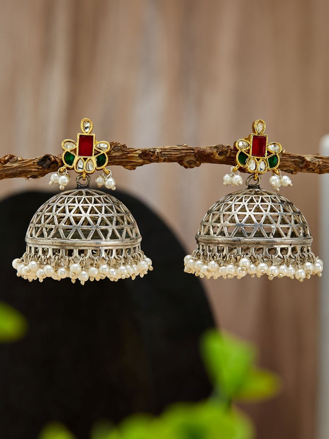 

Fabindia Contemporary Jhumkas Earrings, Multi