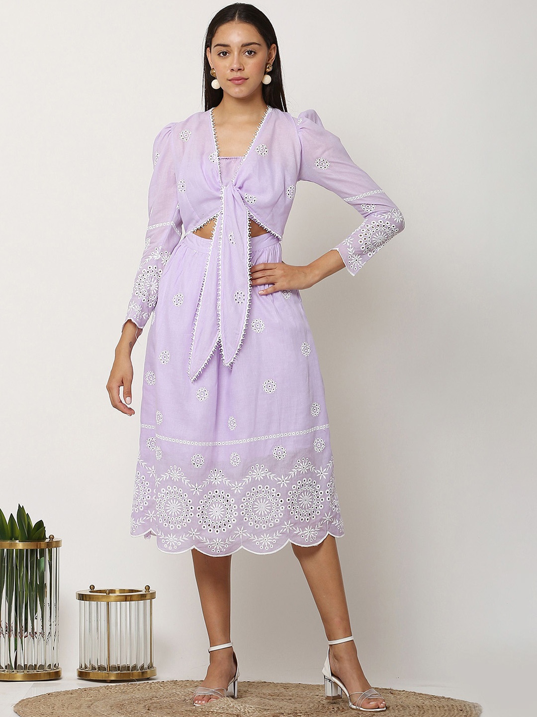 

SEW V Neck Fit & Flare Midi Dress, Mauve