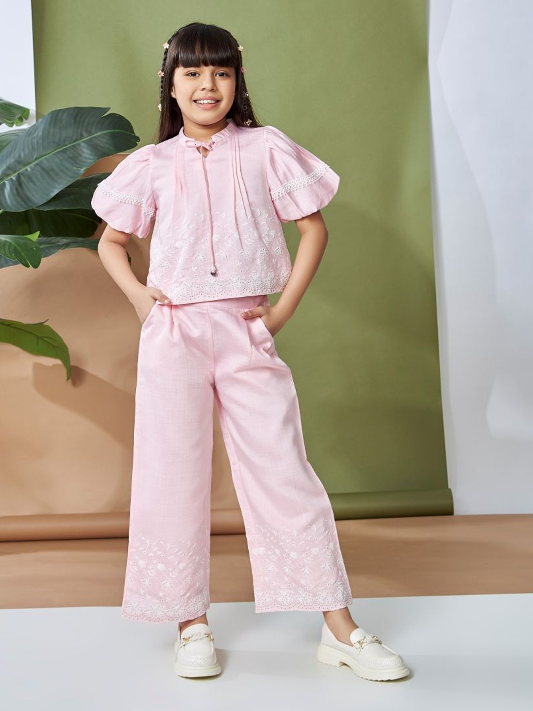 

Peppermint Girls Top with Trousers, Pink