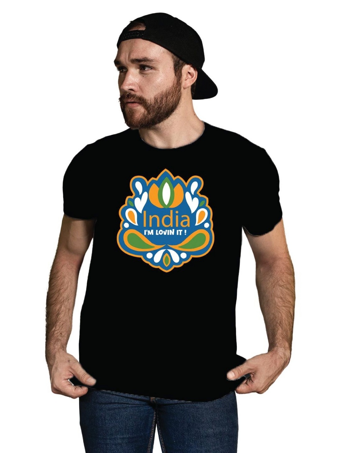

Tantra Men Sports Printed T-shirt, Black