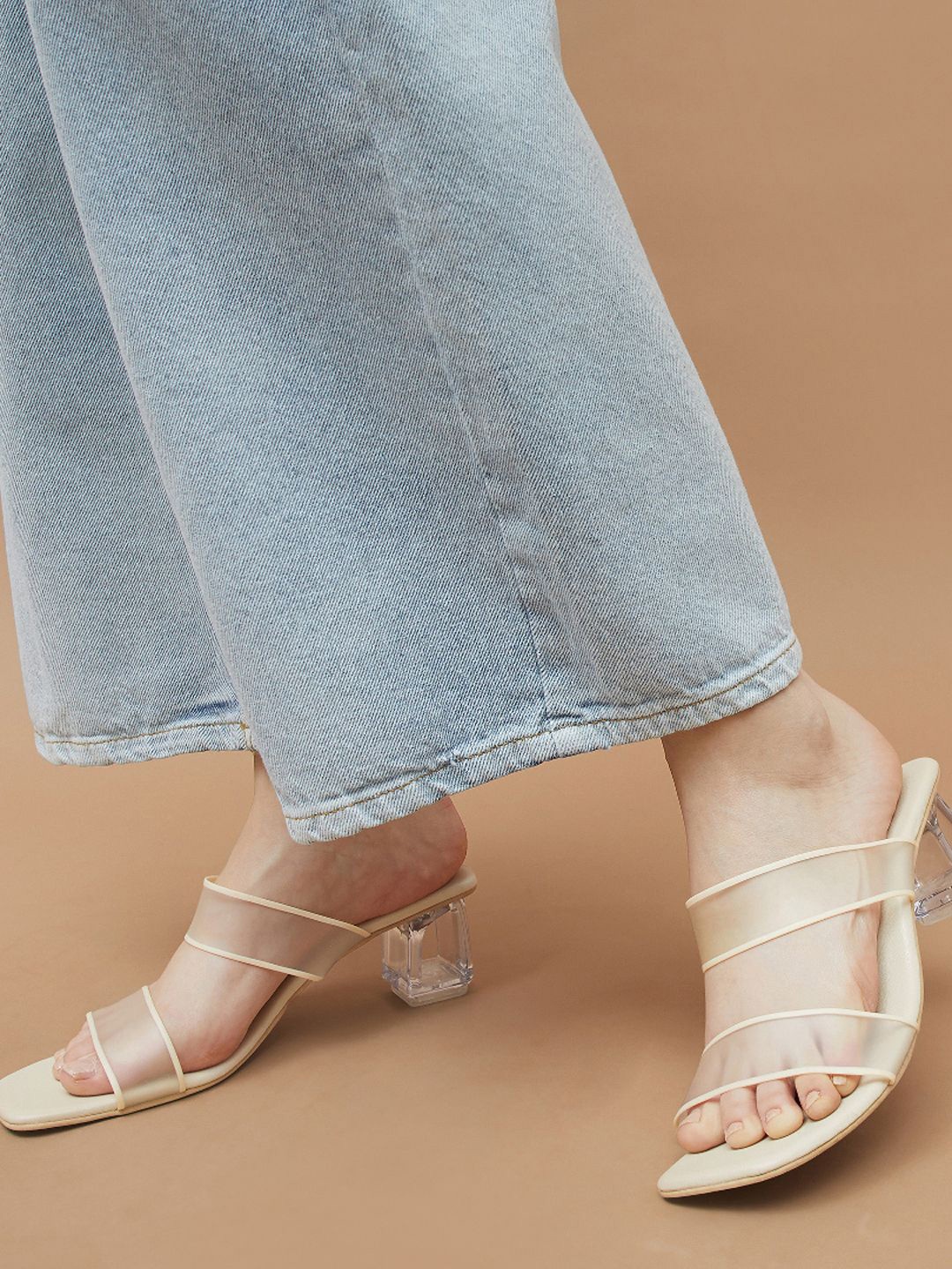 

Ginger by Lifestyle Block Heel Sandals, White