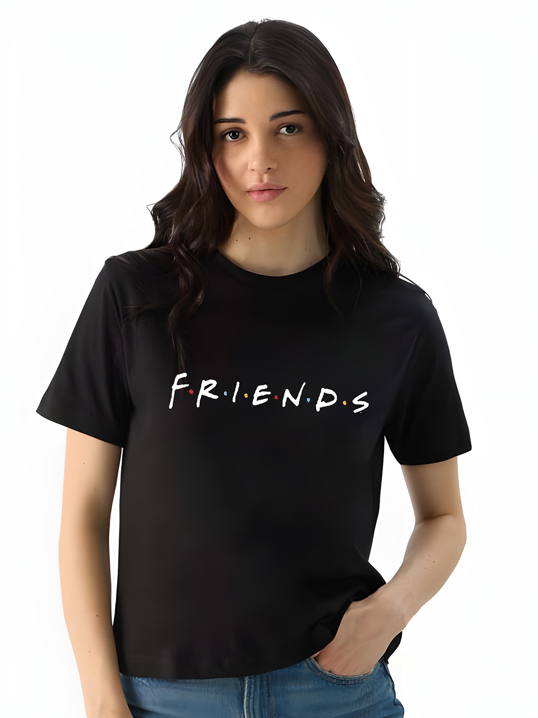 

KAIDO Women Pure Cotton T-shirt, Black