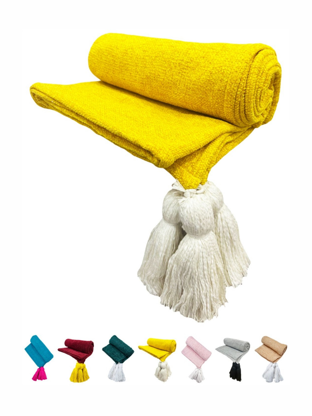 

Fashion Throw Yellow & White Summer 233 GSM Double Bed Blanket