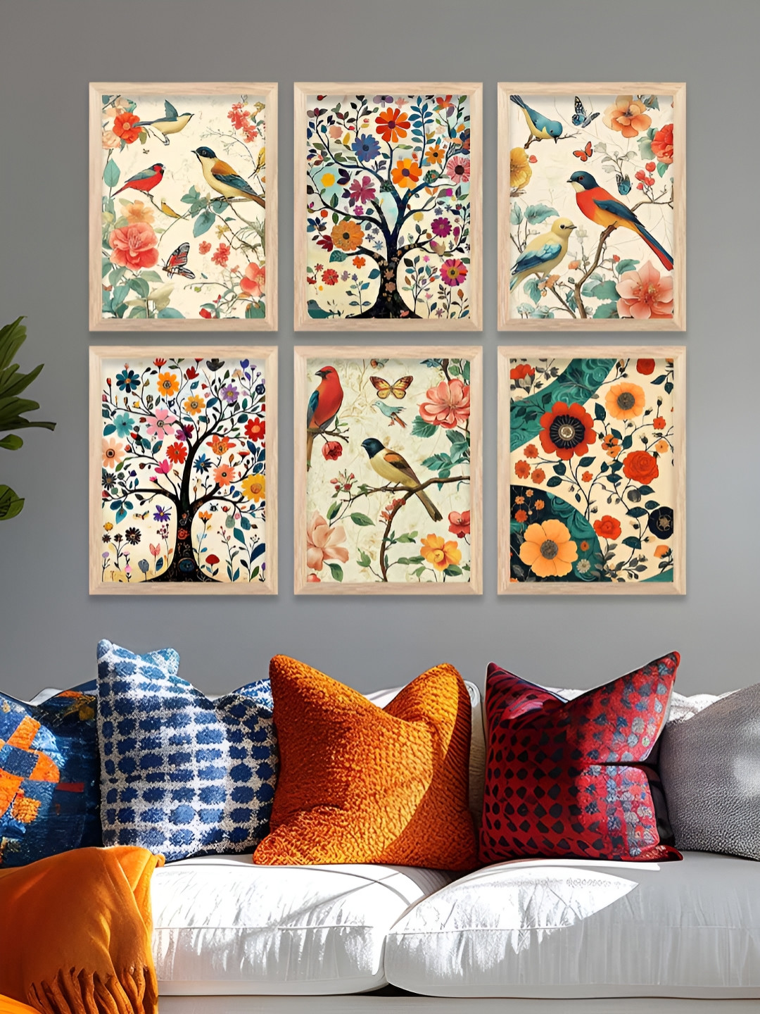 

Kotart Brown & Red 6 and more Piece Wood Floral and Botanical Wall Paintings