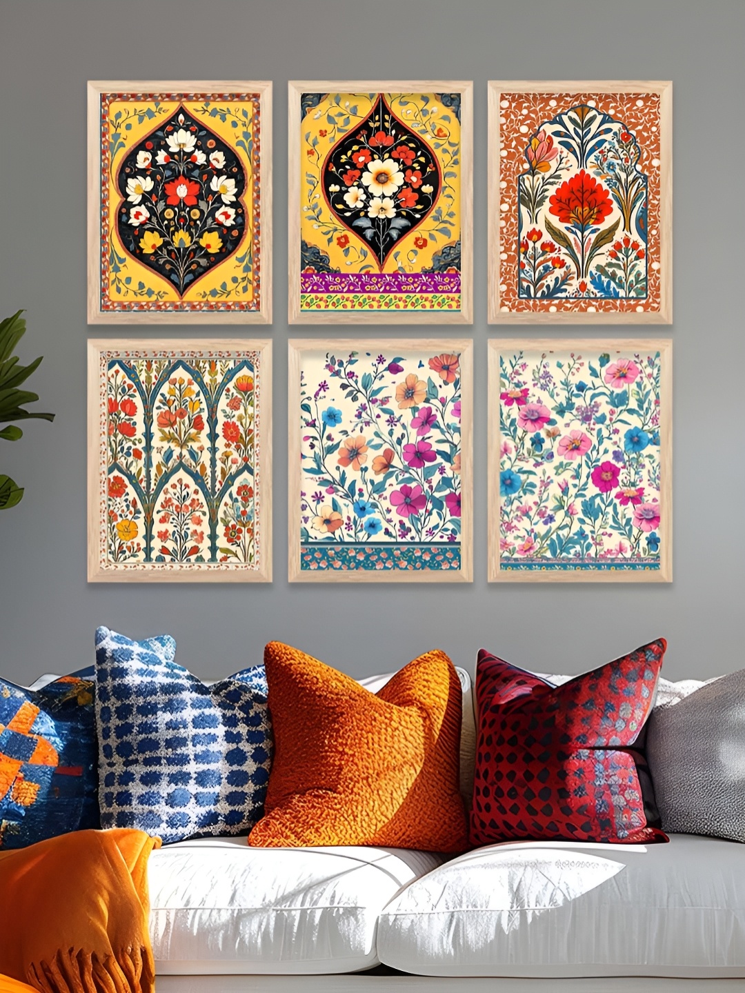 

Kotart Brown & Yellow 6 and more Piece Wood Floral and Botanical Wall Paintings