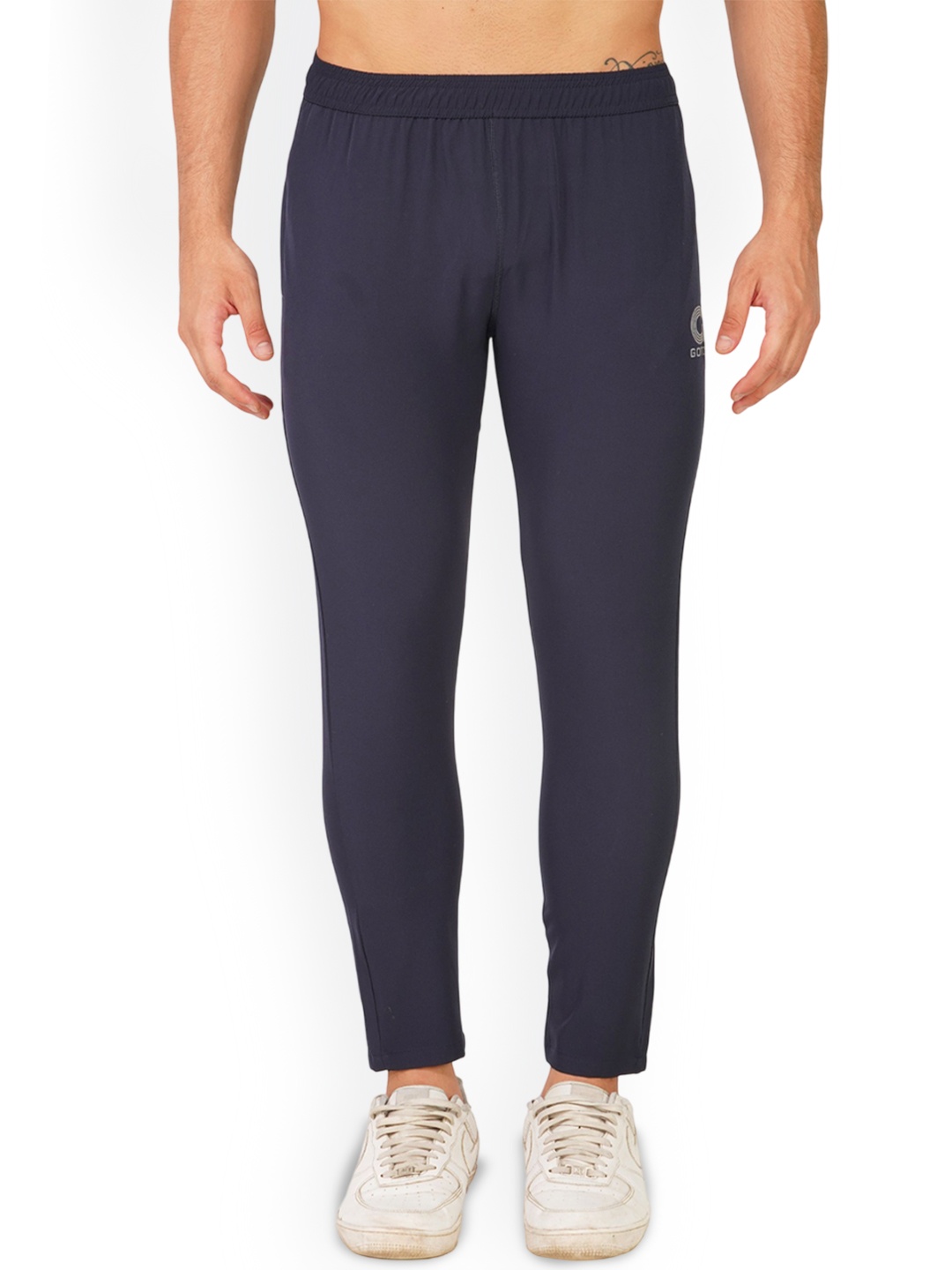 

GOTO Men Solid Dri-FIT Mid Rise Track Pants, Navy blue