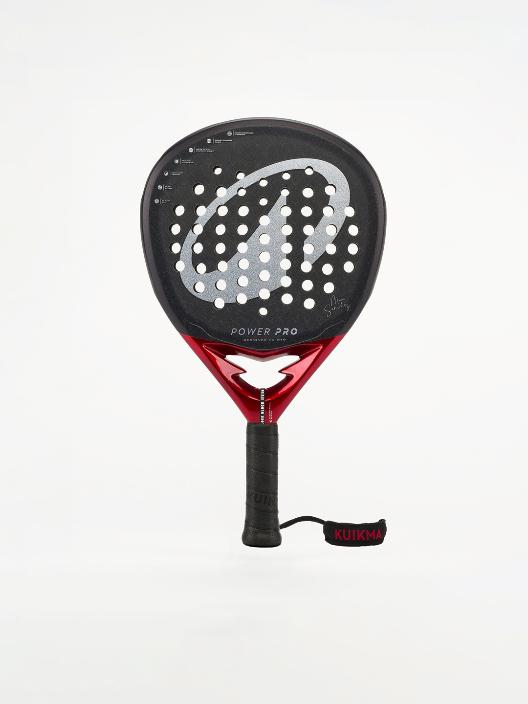 

KUIKMA By Decathlon Power Pro With Custom Strap System Adult Padel Racket, Black