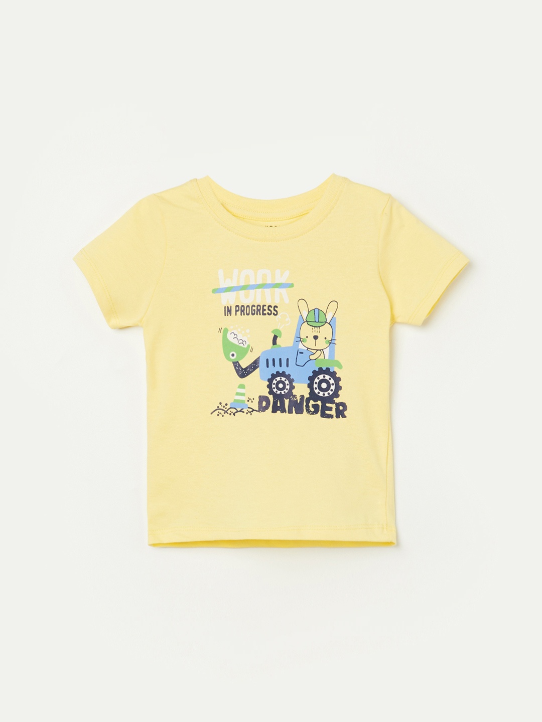 

Juniors by Lifestyle Boys Graphic Printed Round Neck Cotton T-shirt, Yellow