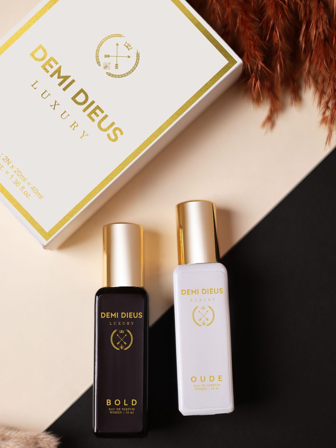 

DEMI DIEUS Luxury Set Of 2 Long Lasting Perfume Gift Set - 20 ml Each, White