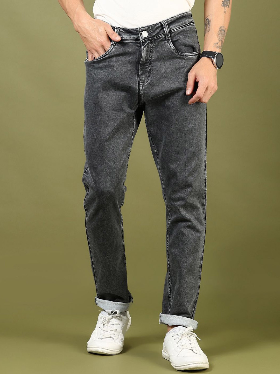 

V-Mart Men Light Fade Jeans, Grey