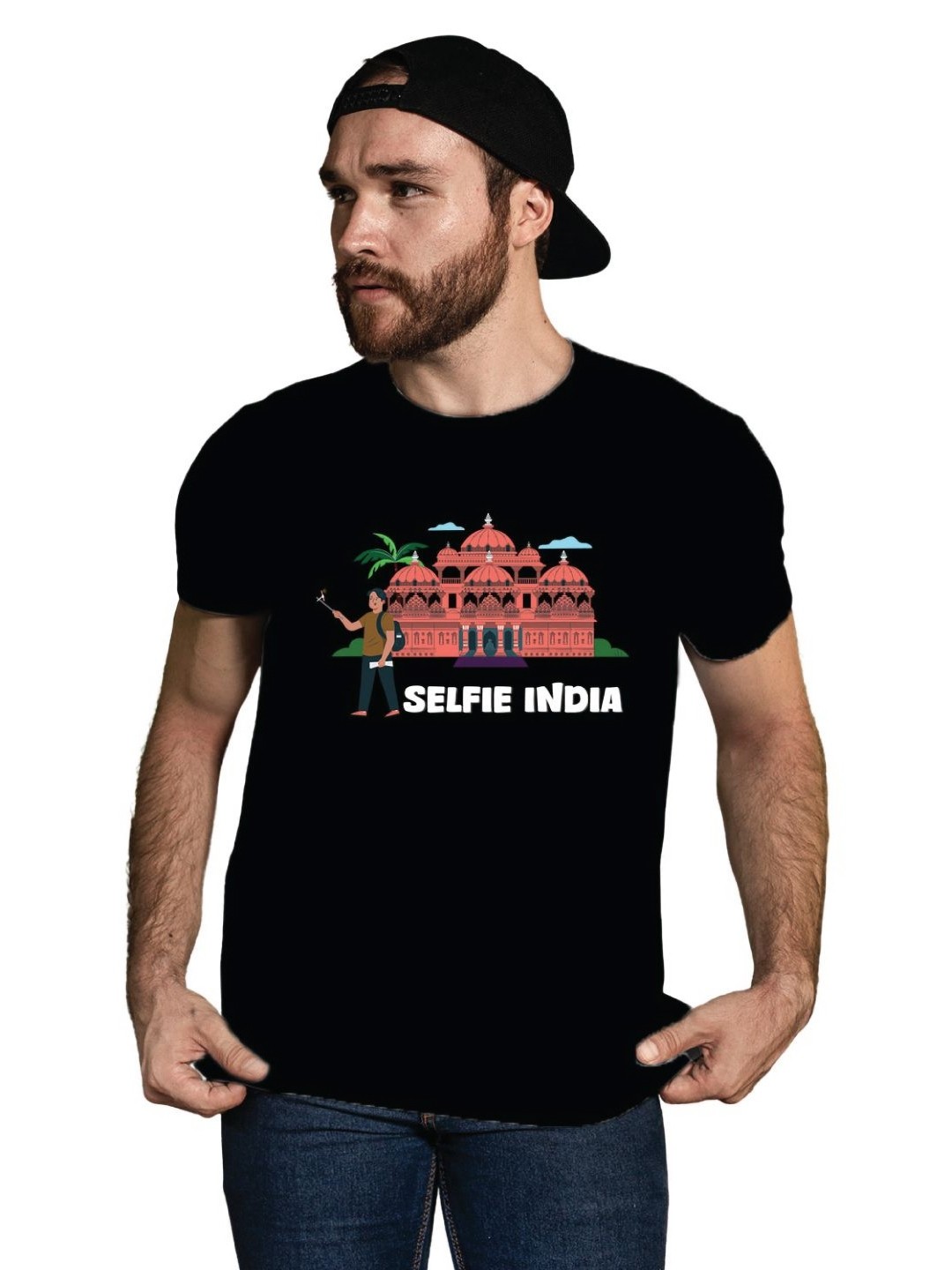 

Tantra Men Typography Printed Applique T-shirt, Black