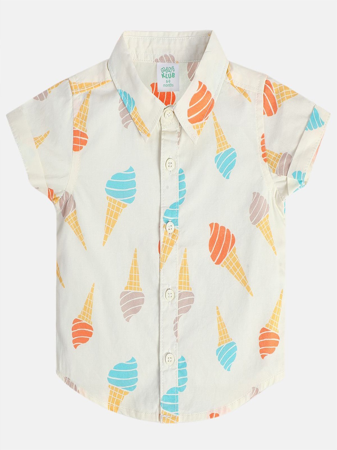 

MINI KLUB Boys Opaque Printed Casual Shirt, White