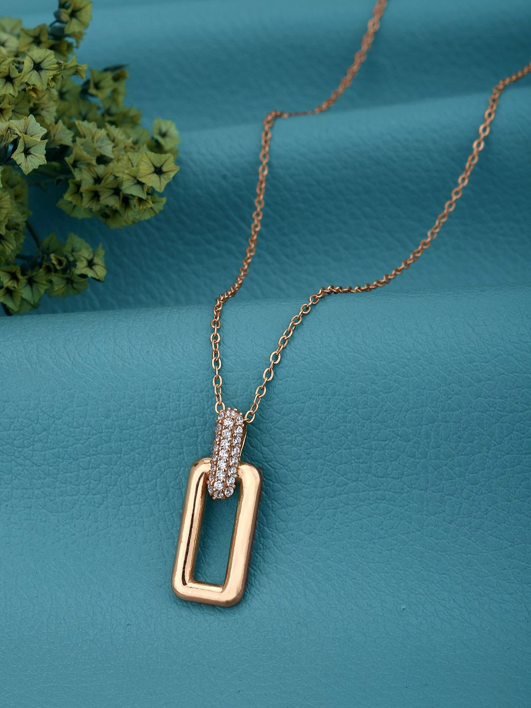 

Carlton London 18kt Rose Gold Plated CZ Pendant with Chain