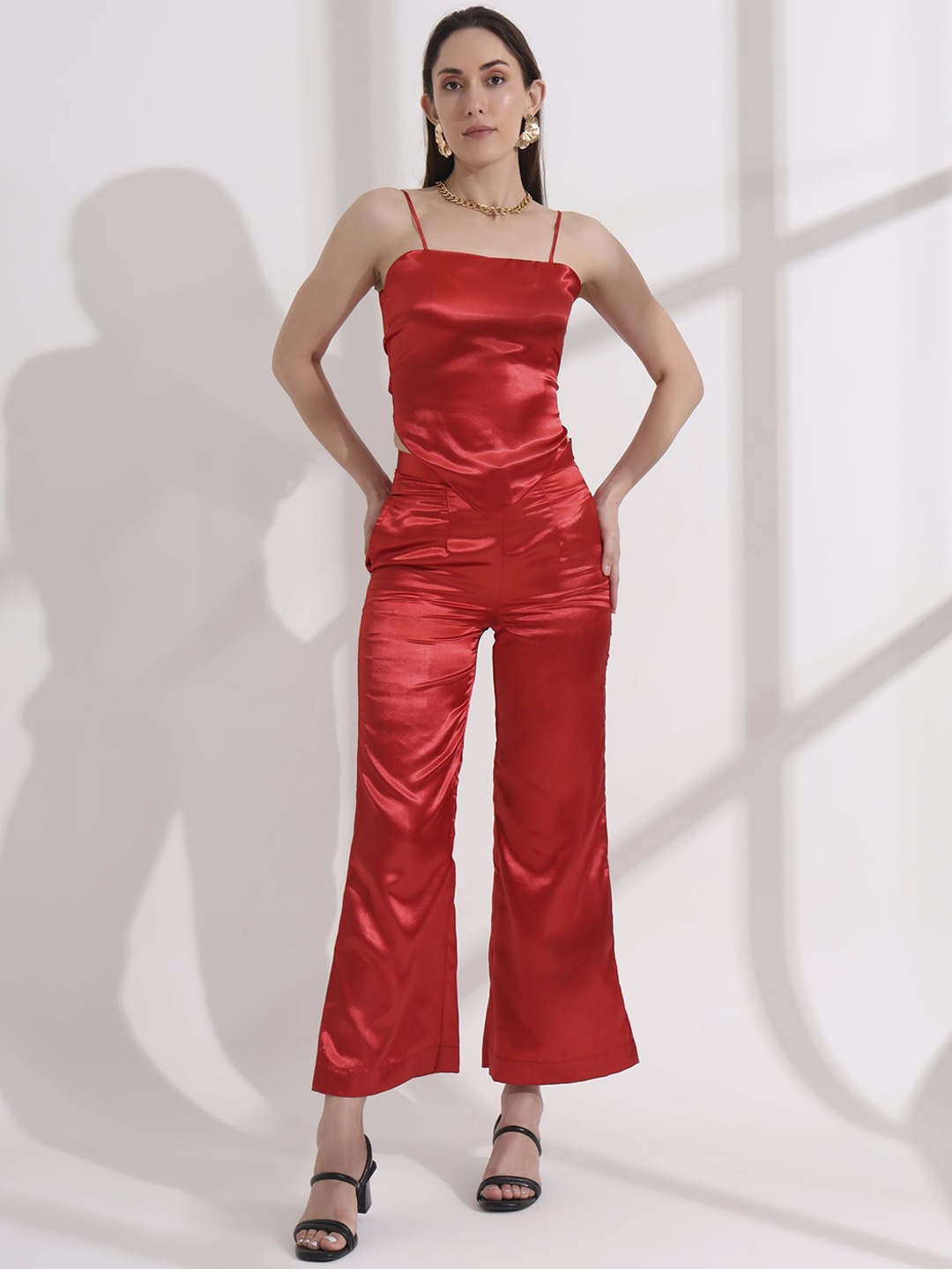 

Salvia Sky Top With Trousers Co-ord, Red