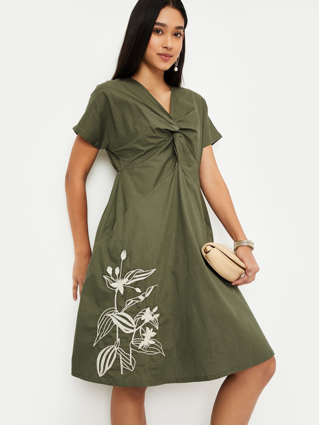 

max A-Line Dress, Green
