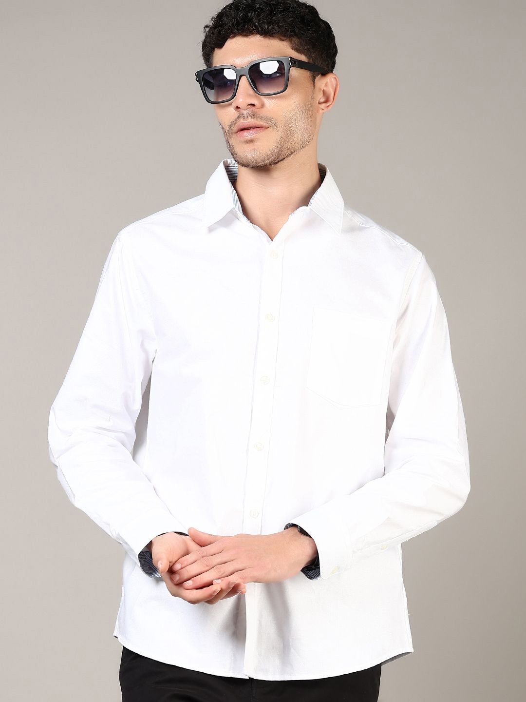 

V-Mart Men Opaque Casual Shirt, White