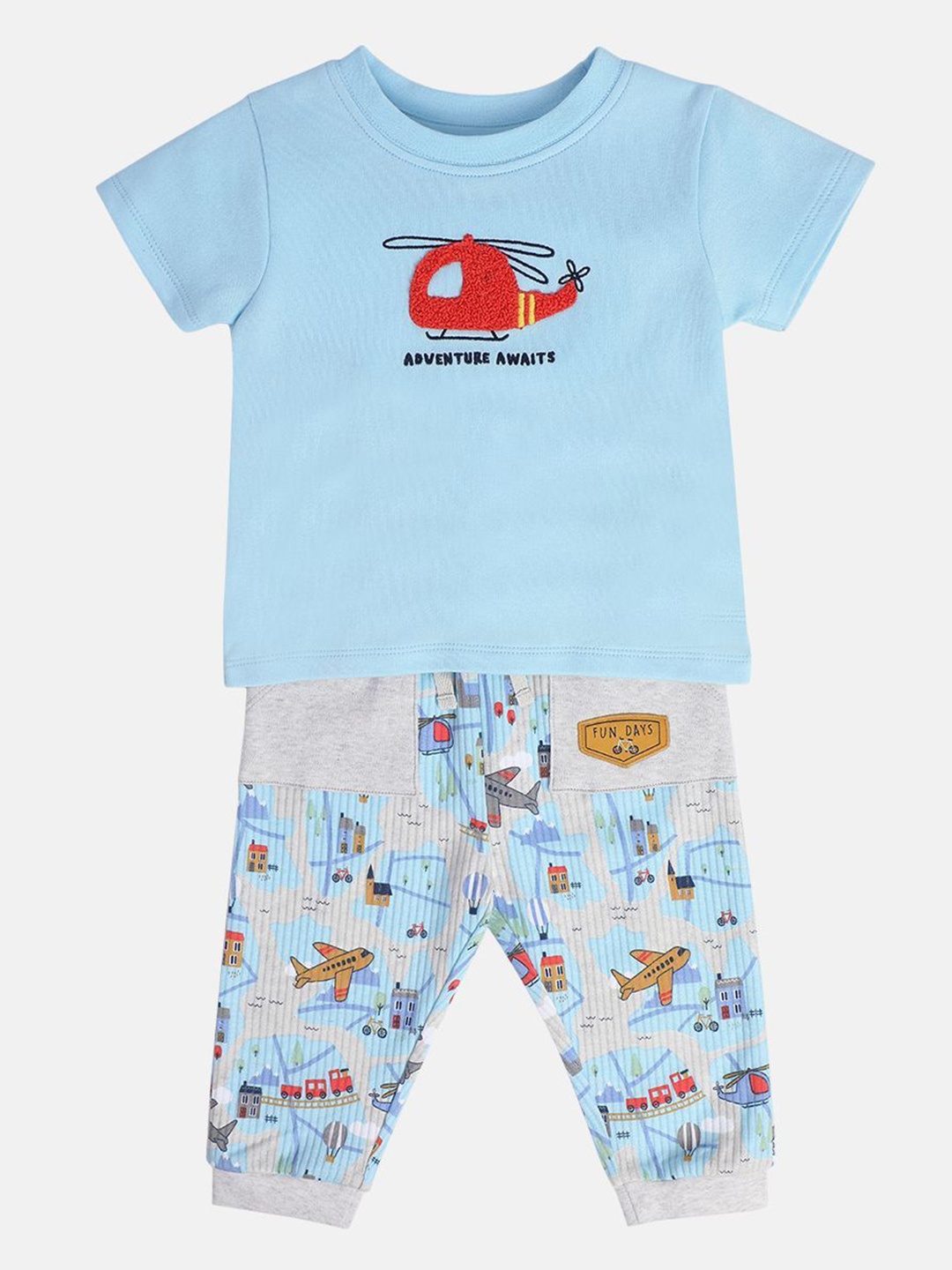 

MINI KLUB Boys Printed T-shirt with Trousers, Blue