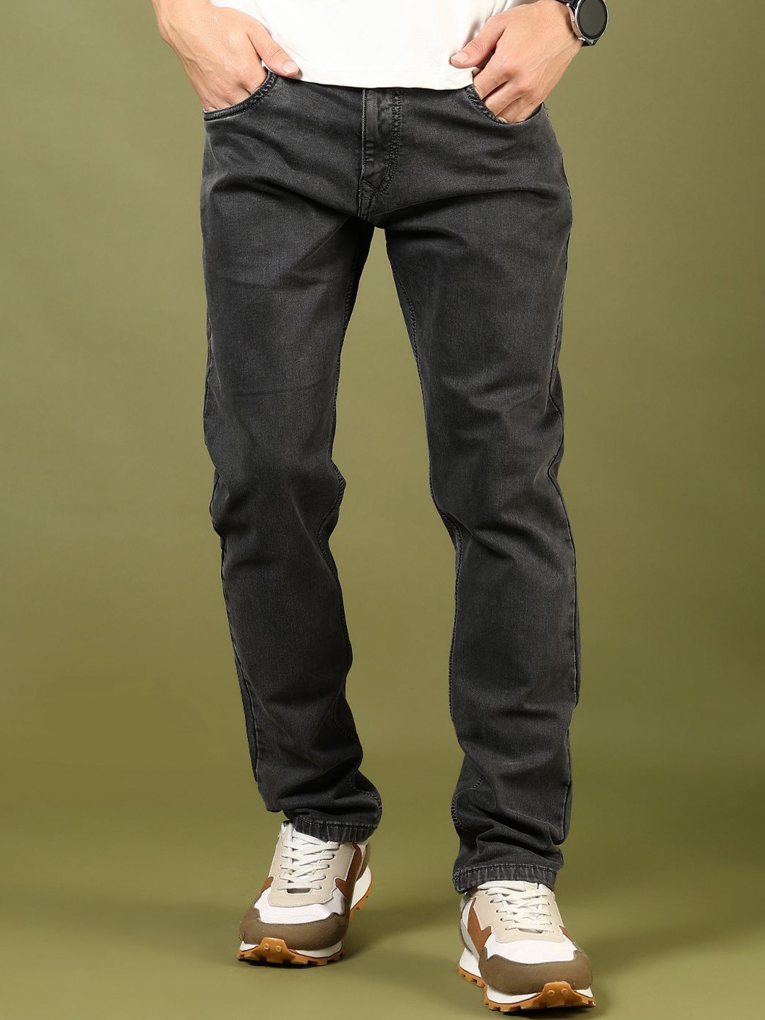 

V-Mart Men Light Fade Jeans, Grey
