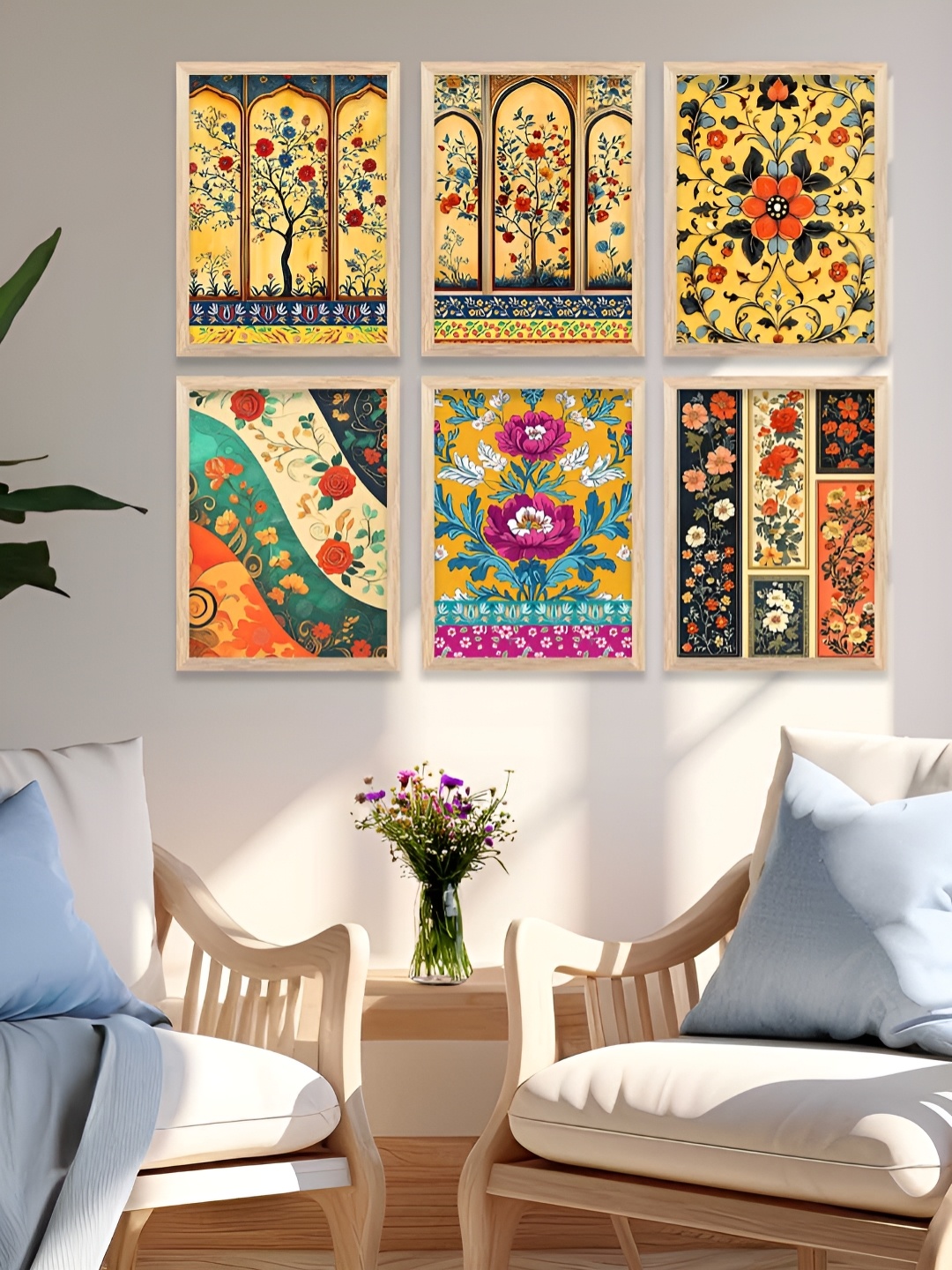 

Kotart Brown & Yellow 6 and more Piece Wood Floral and Botanical Wall Paintings