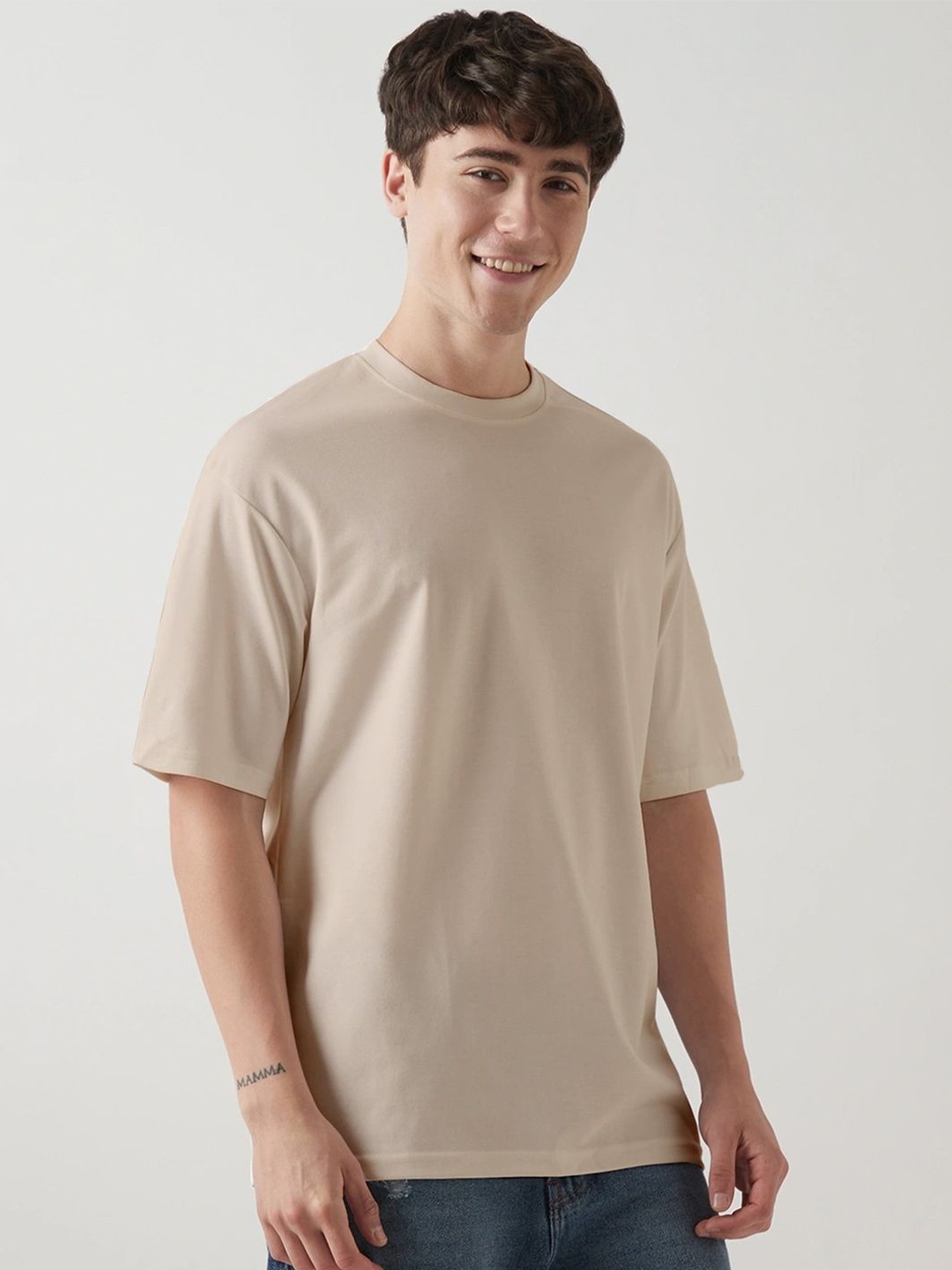 

Crazymonk Men Pockets T-shirt, Cream