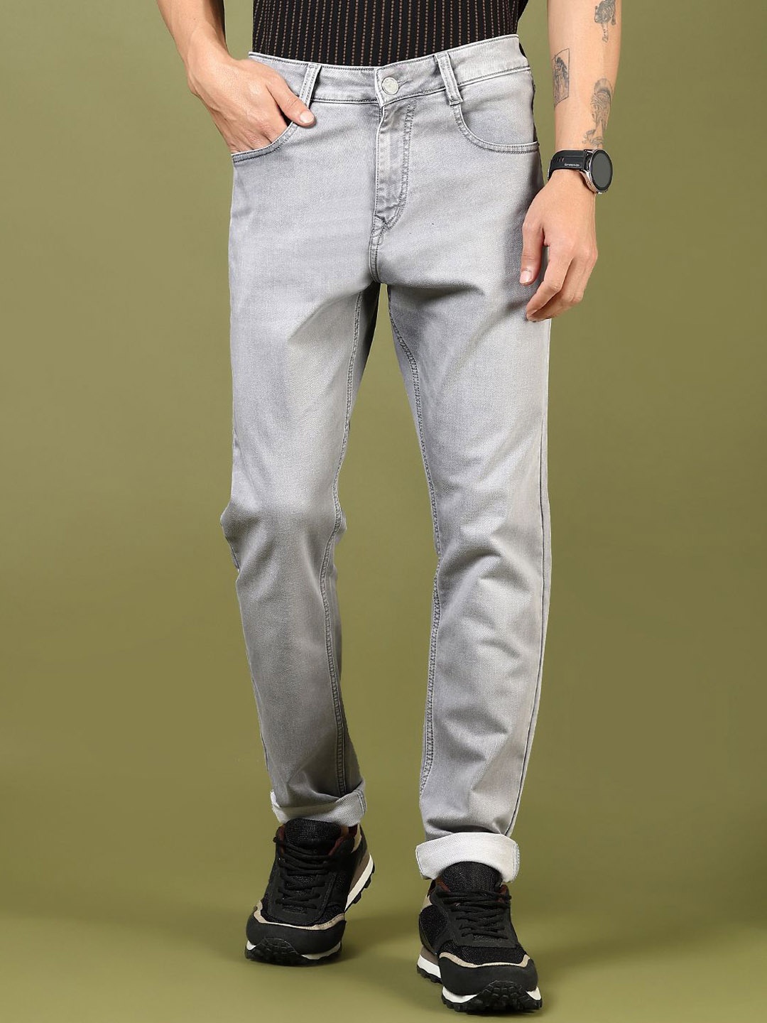

V-Mart Men Light Fade Jeans, Grey