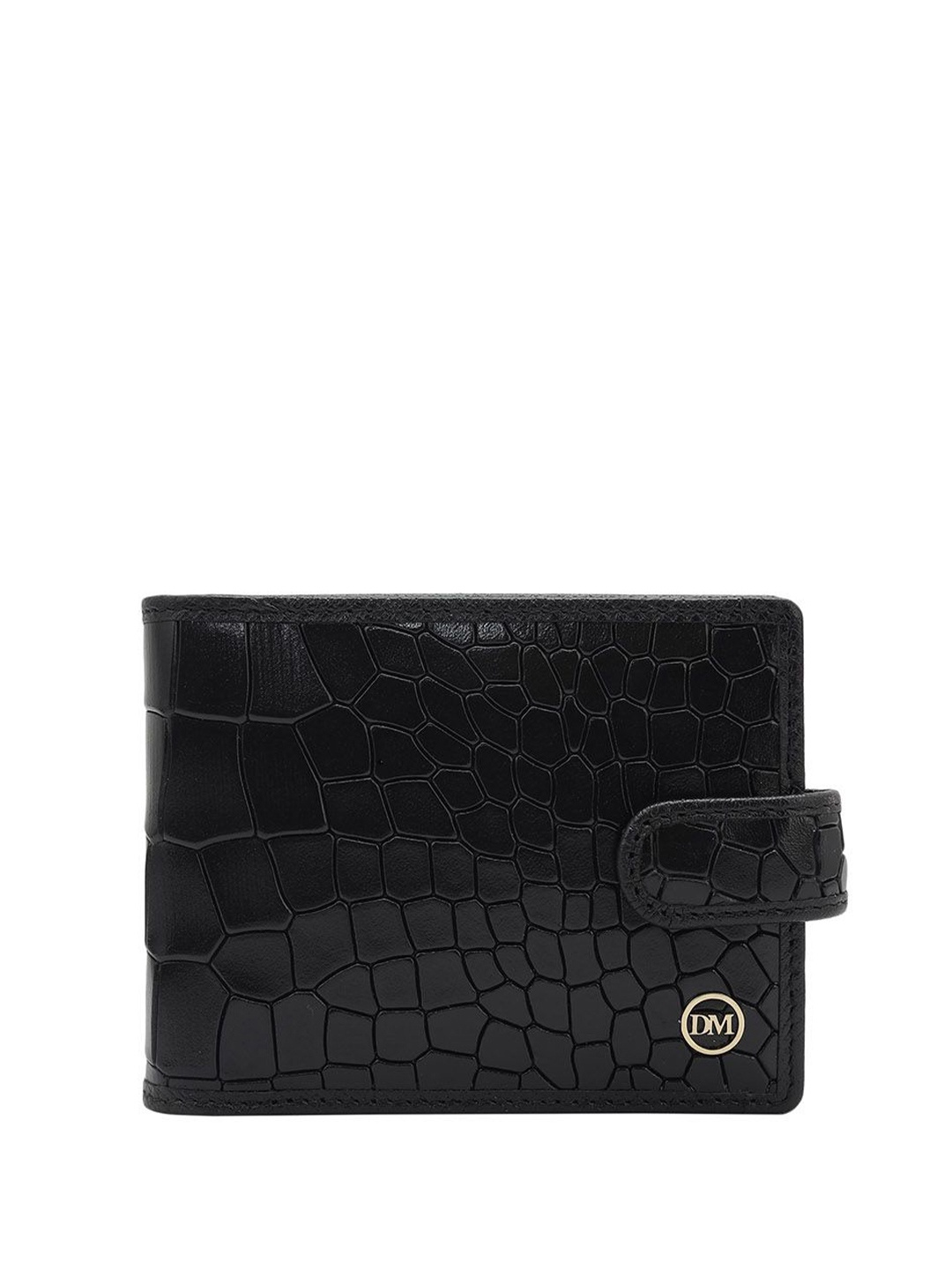 

Da Milano Men Textured Leather Money Clip, Black