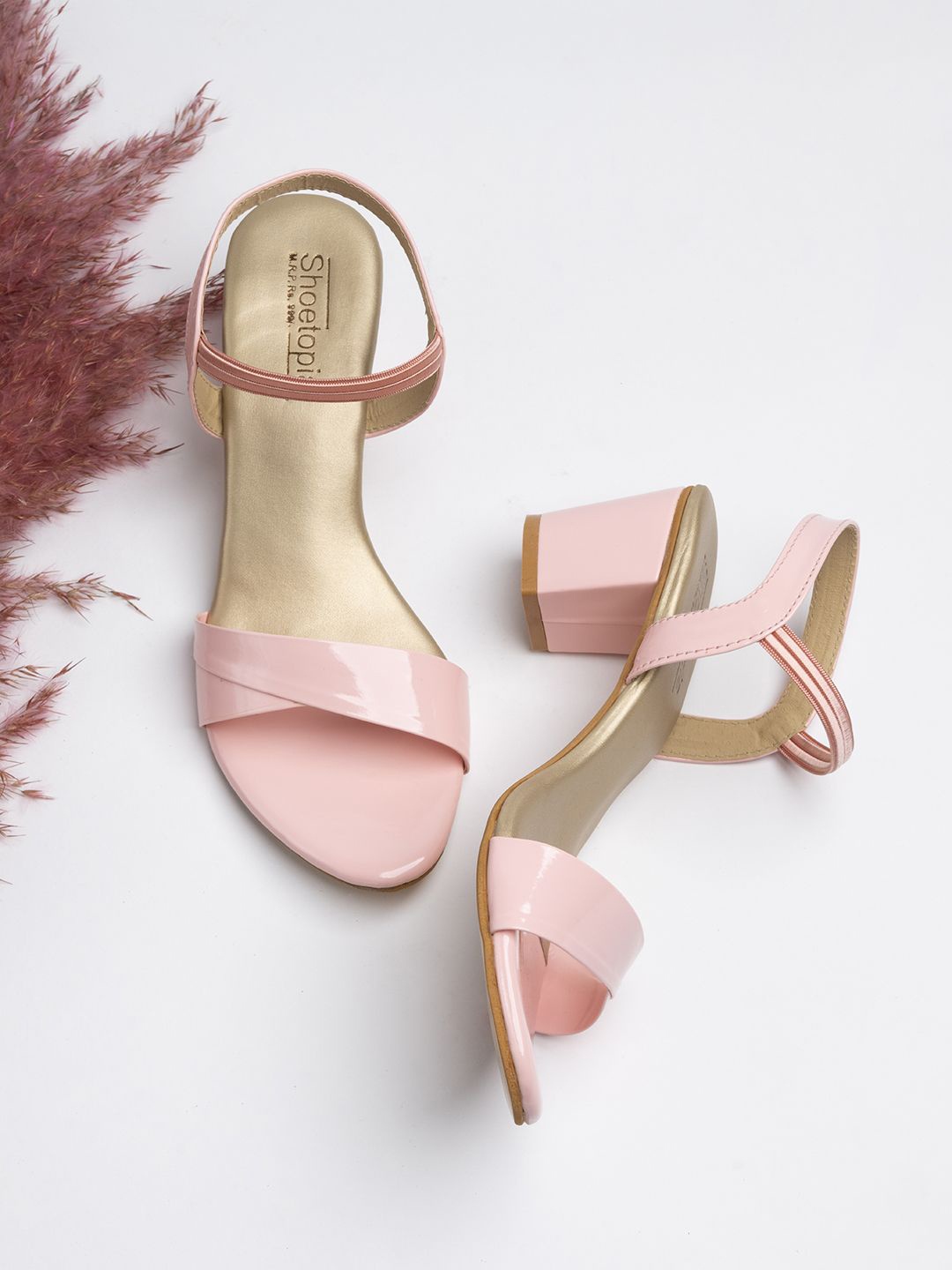 

Shoetopia Girls Open Toe Block Sandals, Pink