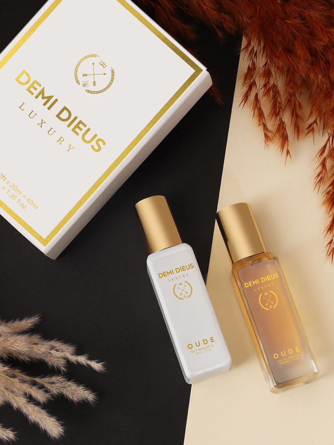 

DEMI DIEUS Luxury Set Of 2 Long Lasting Perfume Gift Set - 20 ml Each, White