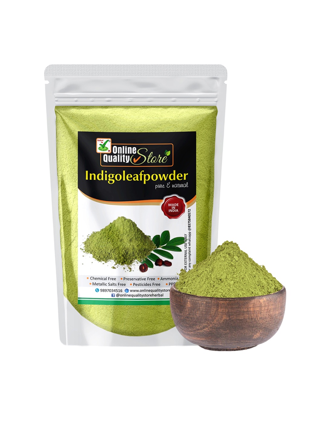 

Online Quality Store Pure And Natural Indigo Hair Powder For Damaged - 900g, Green