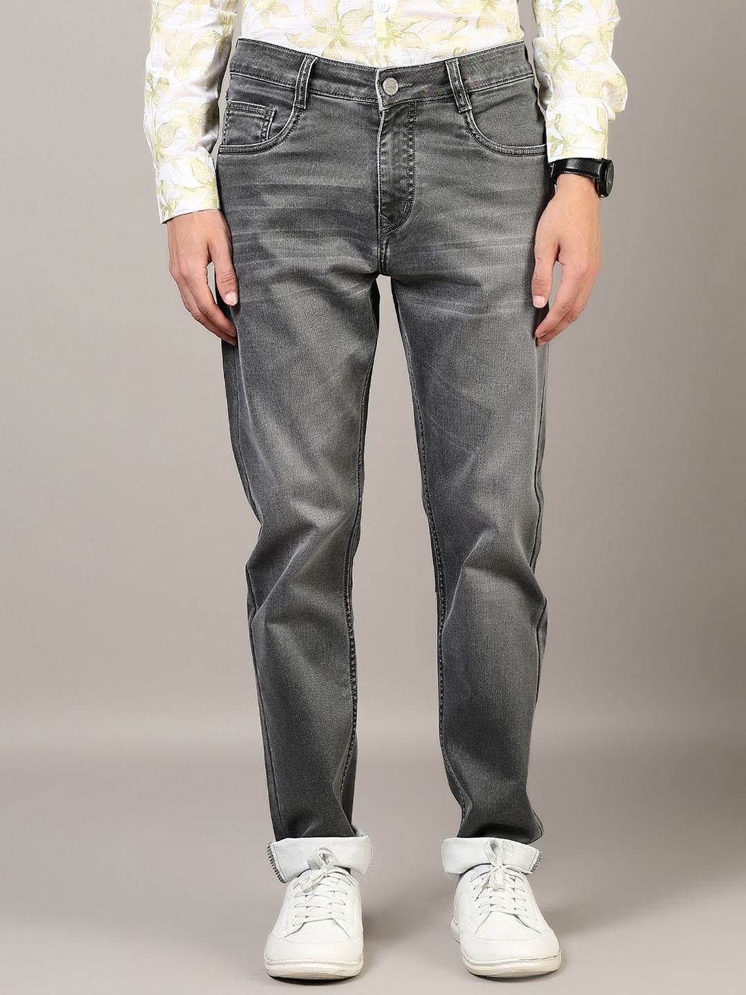 

V-Mart Men Light Fade Jeans, Olive