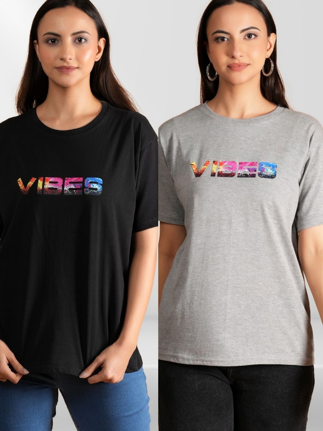 

BAESD Women Typography 2 Printed Extended Sleeves Applique T-shirt, Multi