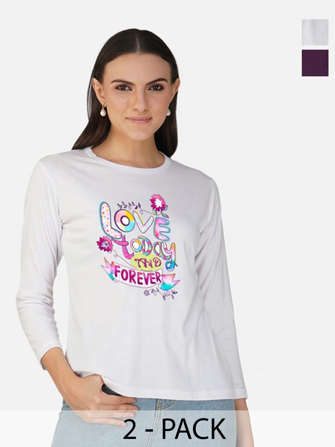 

Metronaut Women 2 Printed Bio Finish T-shirt, White