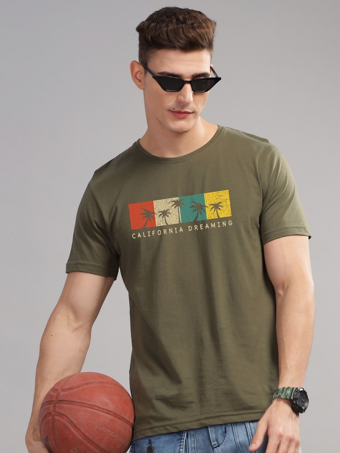 

ADRO Men Printed T-shirt, Olive